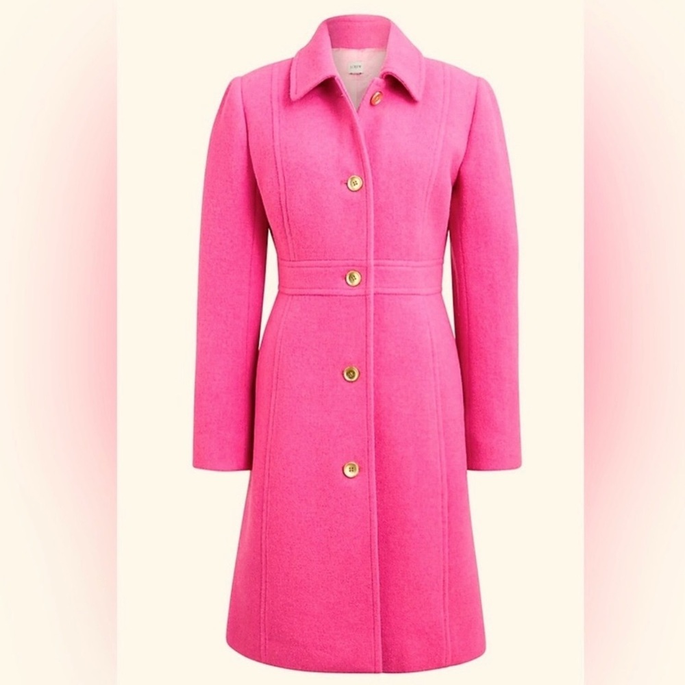 J. Crew Factory Vibrant Pink Trench Coat